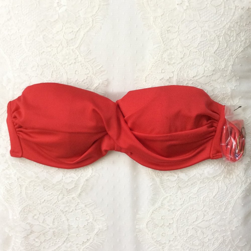 Victoria's Secret Swim Red Bandeau Top 32B